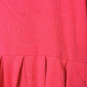 LulaRoe Large Amelia in solid coral pink with embossed paisley  texture